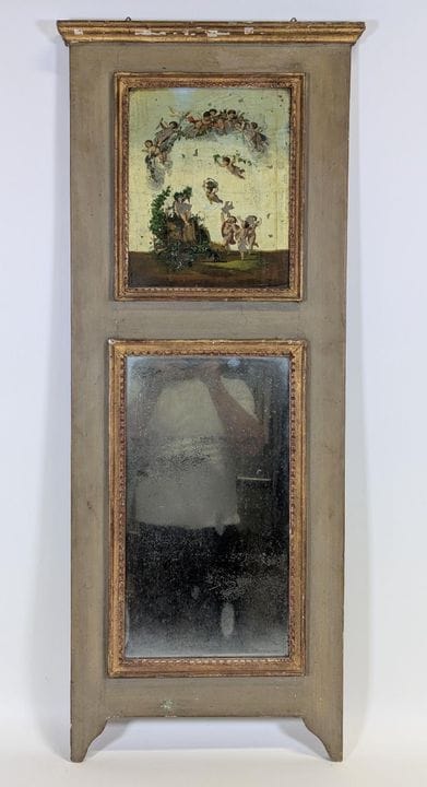 Specchio da salotto di tipo “trumeau” in legno e s