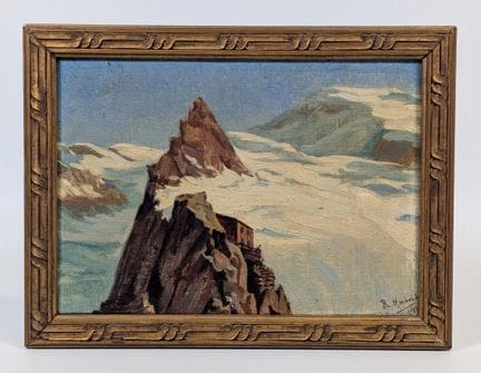 René HOCHEID (1898-?) hst figurant un paysage Alpi
