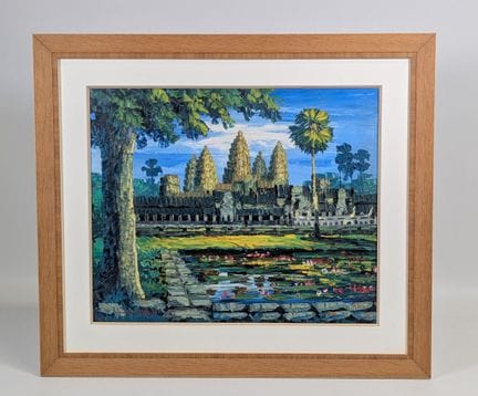 Ecole du XXe, Viet Nam ou Cambodge (?) huile sur t