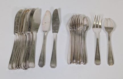 ARGENTAL, suite de (x12) couverts à poisson en mét