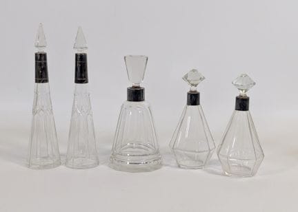Lot de (x2) paires de carafes en verre ou cristal 