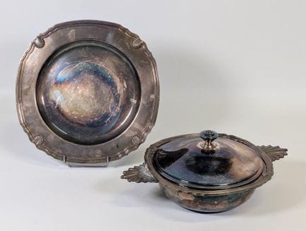 CHRISTOFLE, modèle "coquille" légumier à oreillett