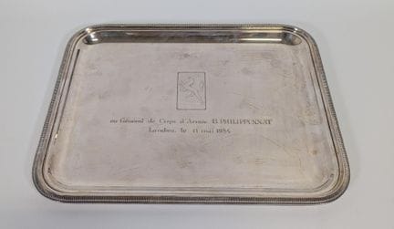 CHRISTOFLE, plateau rectangulaire en métal argenté