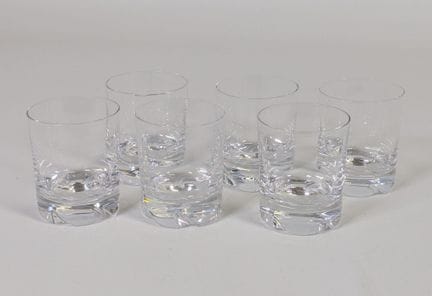 DAUM，法国，约1960年，“Blanzey”系列，一套（6只）水晶平底杯，每只杯底均刻有“Dau