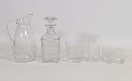 BACCARAT，XX世纪“Nancy”系列，切割水晶餐具套装，每件底部均有标记，整套包含：（1）水