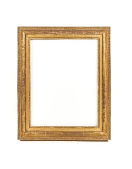 Holzrahmen mit Goldvergoldung, verziert mit Herzre