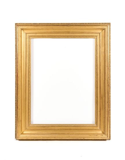 Holzrahmen mit Goldvergoldung, verziert mit Herzre