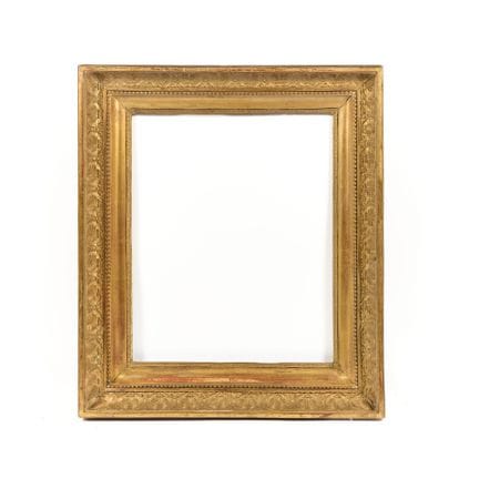 Holzrahmen mit Goldvergoldung, verziert mit Herzre
