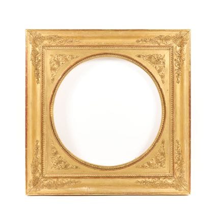 Holzrahmen mit Goldvergoldung, runde Sichtleiste u