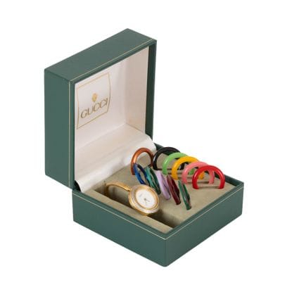 Gucci, Gucci Change Bezel Watch, gold-plated steel