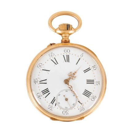 Herren-Taschenuhr aus Gold, inklusive Vintage-Scha