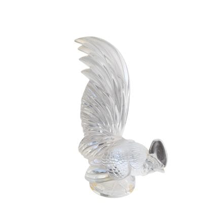 LALIQUE France
模压、压制并经做旧处理的玻璃公鸡
侧面刻有“Lalique Franc