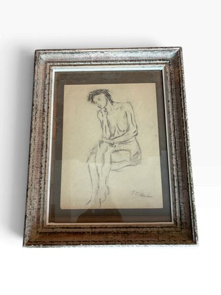 何塞·克莱门特·奥罗兹科（1883-1949）
《坐着的女性裸体》
石墨铅笔
右下角签名
31 x 