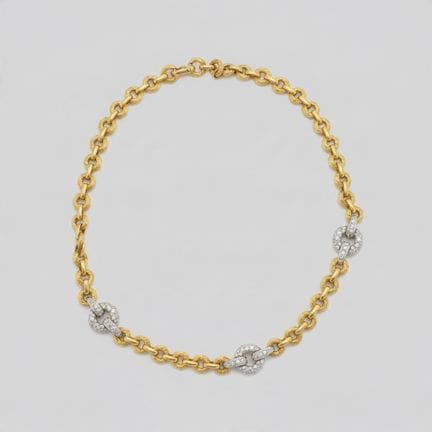 750° two-tone gold necklace with certain motifs se