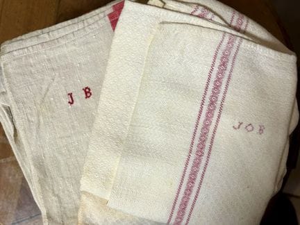 Ensemble de linge d'office chiffré JB pour la plup