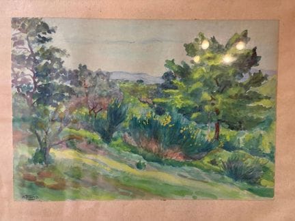 A. FONS (XXème)
Les genêts
Aquarelle sur papier si