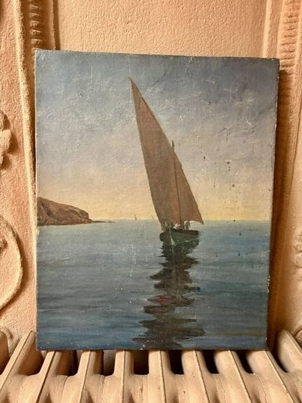 皮埃尔·米歇尔·巴尔杜·乔布（1887-1937）
暮色中的小船
布面油画，背面有签名
41 x 3