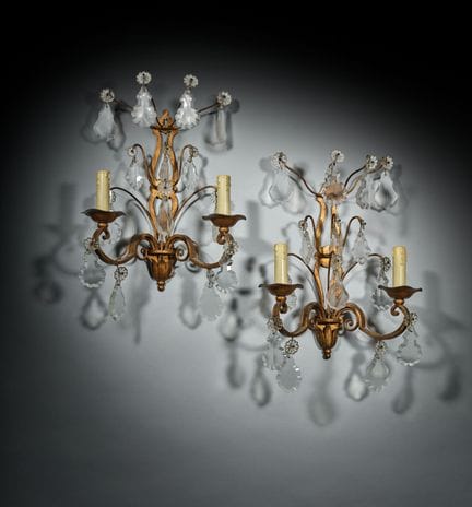 Attribuée à la Maison BAGUÈS
Paire d'appliques en 