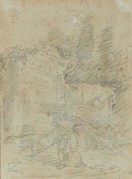 Attribué à Hubert ROBERT (1733-1808)
Homme portant