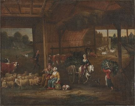 Attribuée à Mattheus Van HELMONT (1623-1674) 
Ferm