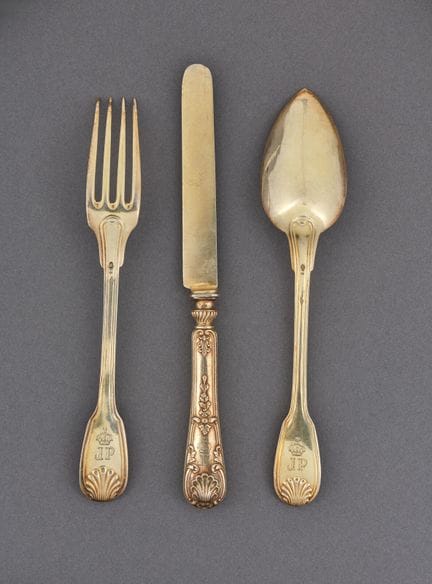 Partie de ménagère à dessert en vermeil et vermeil