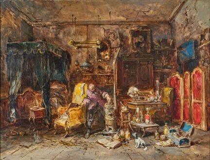 Eugène ISABEY (1803-1886)
L'Alchimiste, 1876
Huile