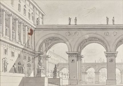 École italienne néo-classique
Vue d'un palais avec