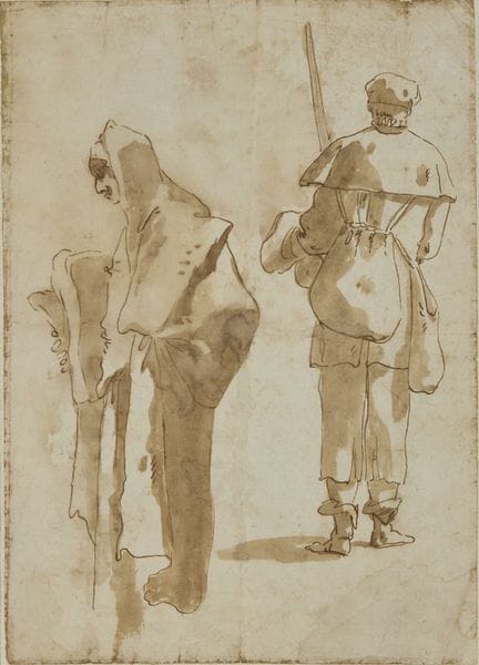 Giovanni RAGGI (1712-1792)
Feuille d'études avec d