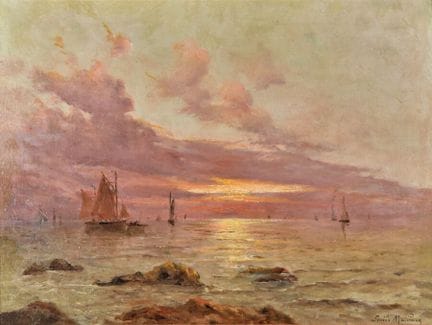 Émile MAILLARD (1846-1926)
Marine au couchant
Huil