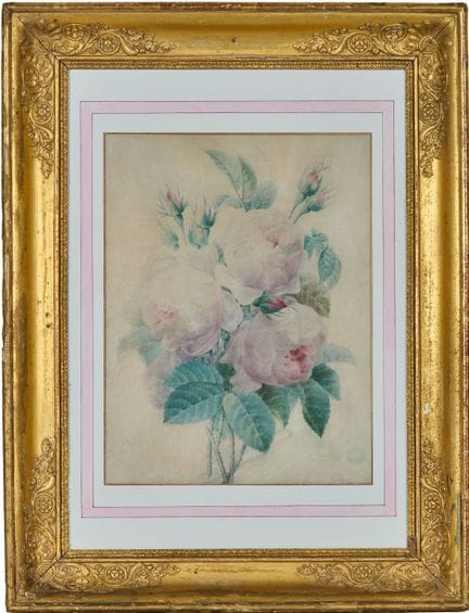 École du XIXe siècle 
Roses 
Gouache sur vélin. 
(