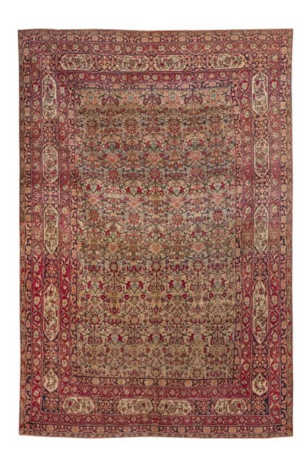 Tapis Kirman (chaîne et trame en coton, velours en