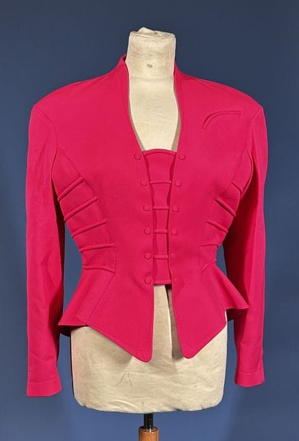 THIERRY MUGLER 
Pink combed-wool jacket with topst