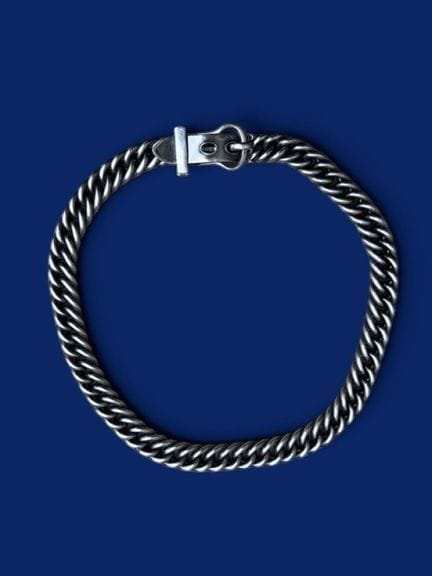 HERMÈS Paris
Silver belt necklace (925). 
Signed. 