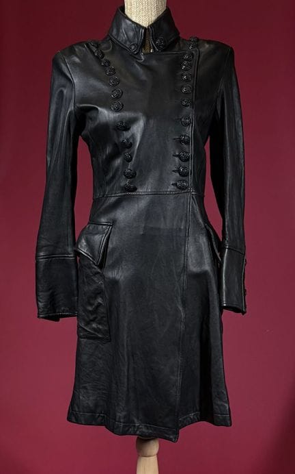 BALMAIN by Olivier ROUSTEING 
Black leather frock 