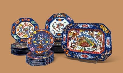 HERMÈS Paris
Tableware set, “Marqueterie de pierre