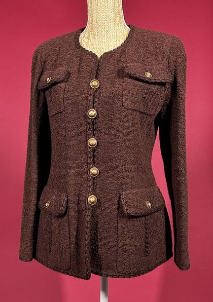 CHANEL BOUTIQUE, Fall 1993
Brown bouclé wool jacke