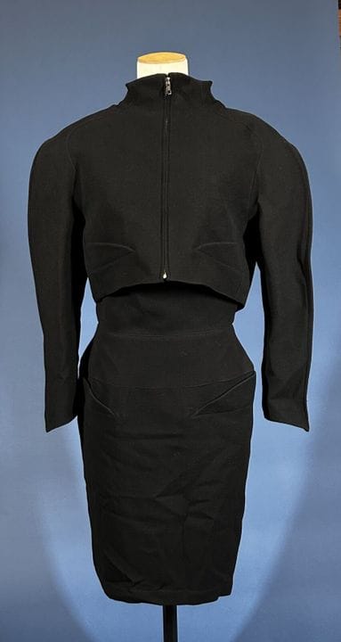 THIERRY MUGLER 
Black combed-wool suit consisting 