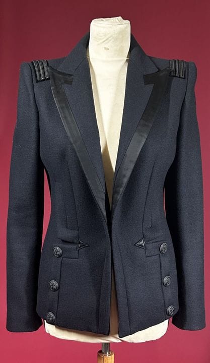 GAULTIER 2 
Navy wool cloth jacket with notched la