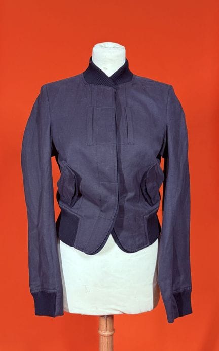 ANN DEMEULEMEESTER 
Black cotton-blend jacket with