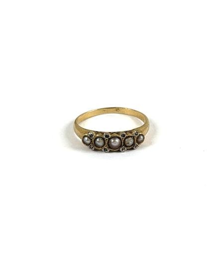 Anello in oro 18 carati (750 millesimi) con cinque