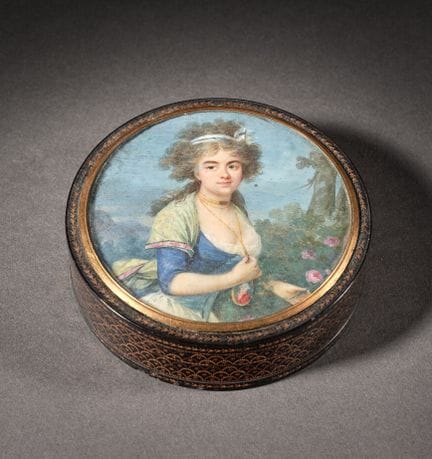 École française, vers 1785
Jeune femme portant une