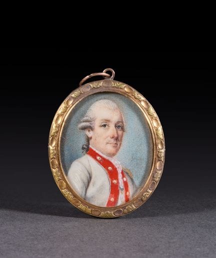 École française, vers 1780.
Portrait d'officier d'