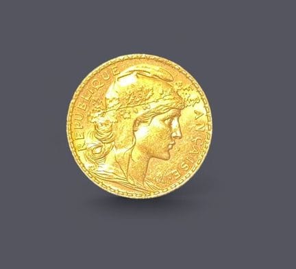FRANCIA 
Moneta da 20 franchi d'oro con il gallo, 