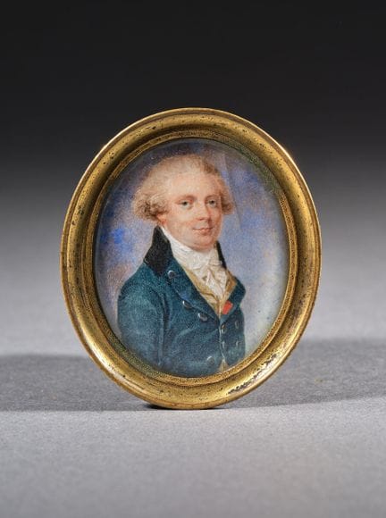 École française, époque Empire
Gentilhomme en perr