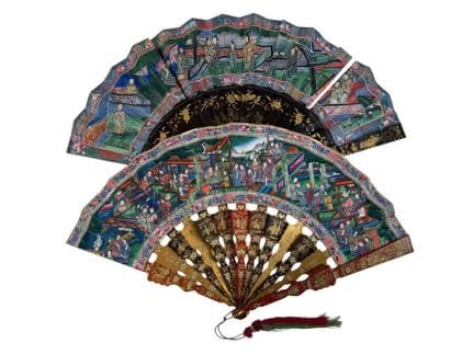 Bambous de couleurs, Chine, XIXe siècle 
Bel évent