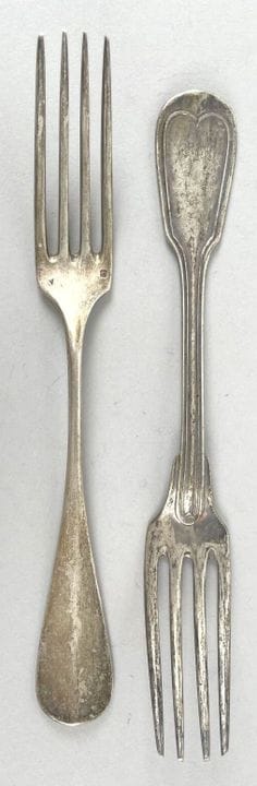 Set composto da due forchette in argento (925 mill