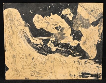 Albert DIATO (1927-1985). 
Composition en noir et 