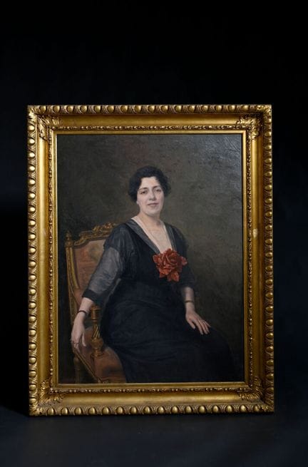 J.爱德华-拉克斯特（19-20 世纪）。
黑衣女子肖像。
布面油画，左下方有签名（重绘）。
121
