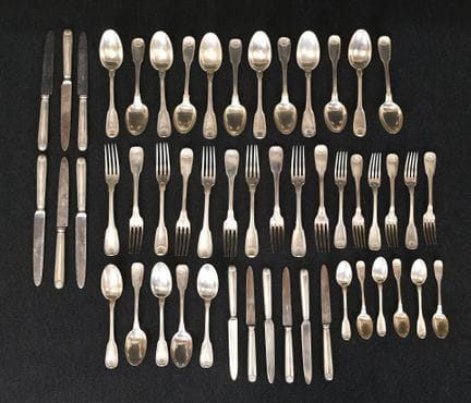 Partie de ménagère en argent 925/1000e modèle à co