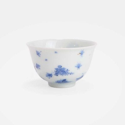 Tasse à thé chinoise bleue et blanche, période Kan
